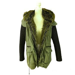 Green Black Camo Parka Winter Jacket